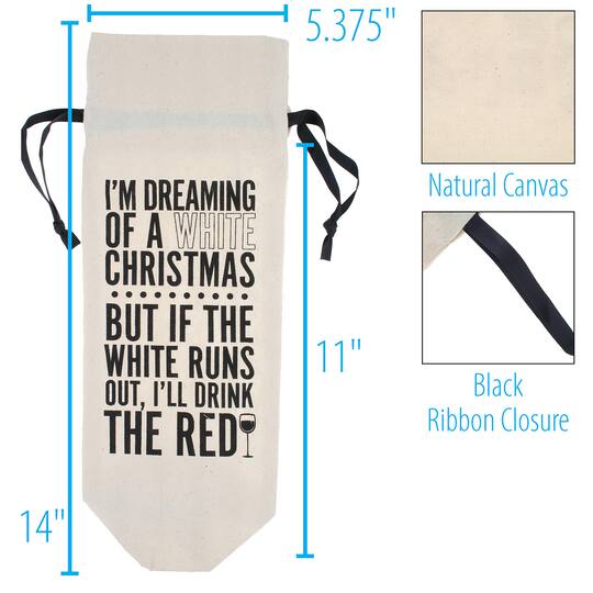 Personality Case™ White Christmas Canvas Wine Bag